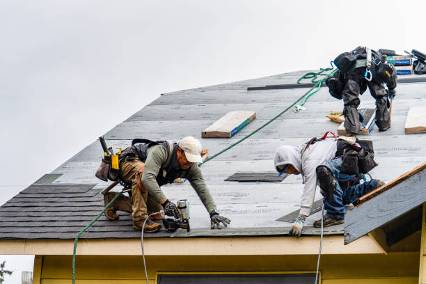 Professional Gutter Installation technician working in Leonardo, NJ